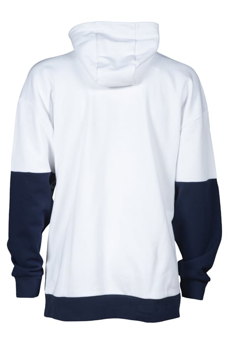 HOODED HALF ZIP PANEL SWEAT TEAM WHITE-NAVY 7