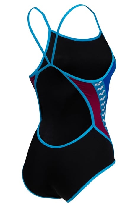 WOMEN'S ARENA ICONS SWIMSUIT SUPER FLY B BLACK-NEON BLUE-RED 7