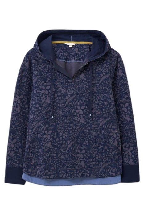 MILO HOODED SWEAT NAVY PRINT 1