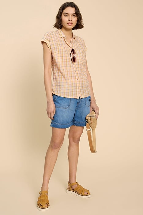 ELLIE CHECK SHIRT NATURAL 2