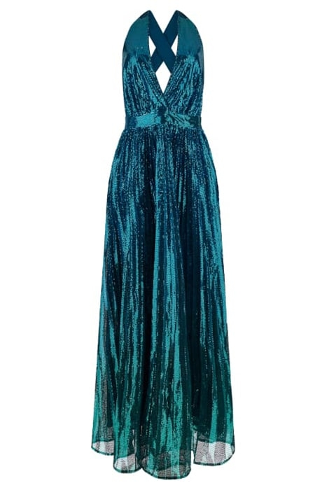 MARCIANO BY GUESS BRYCE PLEATED DRESS ORNATE TEAL MULTI 3