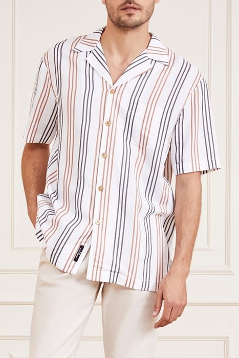 BILLY BOWLING SHIRT BLACK BROWN CASUAL STRIPES 6