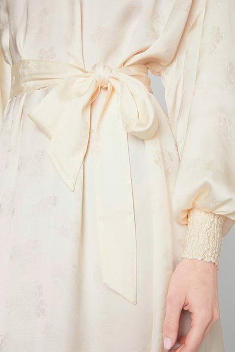 7/8 SLEEVES V COLLAR LONG DRESS NACRE 6