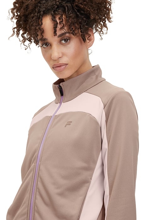 TISENS TRACK JACKET MOCHA MERINGUE-SILVER PEONY 7