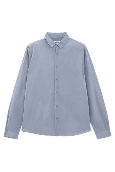 LIGHT BLUE ORGANIC COTTON VOILE SLIM SHIRT 4