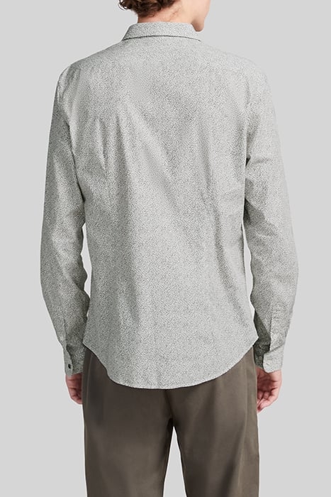 PISTACHIO ORGANIC COTTON MICROLEAF MOTIF SLIM SHIRT 2