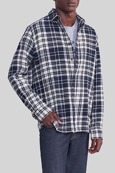 NAVY CHECK REGULAR OVERSHIRT 5