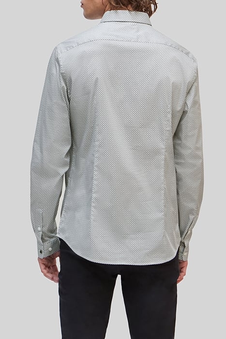 WHITE MINIMALIST ROSETTE PRINT SLIM SHIRT 2