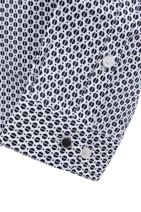 WHITE MINIMALIST GRAPHIC MOTIF SLIM SHIRT 6