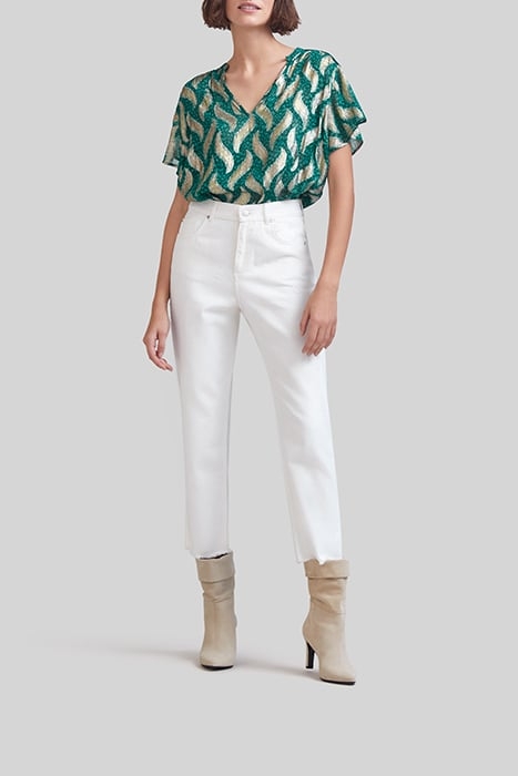 EMERALD TOP WITH GOLD LEAF PRINT 3