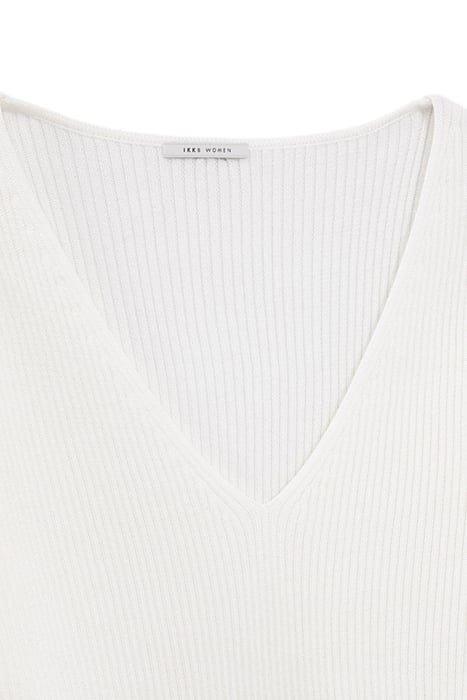 ECRU RIBBED KNIT STUDDED SWEATER 8