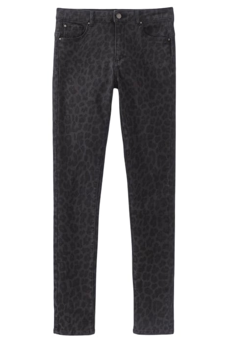 CHARCOAL SLIM JEANS WITH LEOPARD MOTIF 4