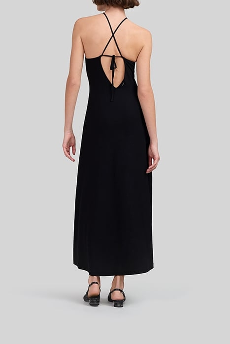 BLACK LONG MESH LACE DRESS 2