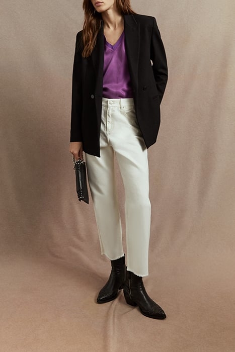 OFF-WHITE BOYFRIEND JEANS WITH FRINGED CUFFS 6