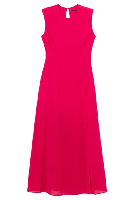 HOT PINK RECYCLED LONG DRESS WITH EPAULETS 3