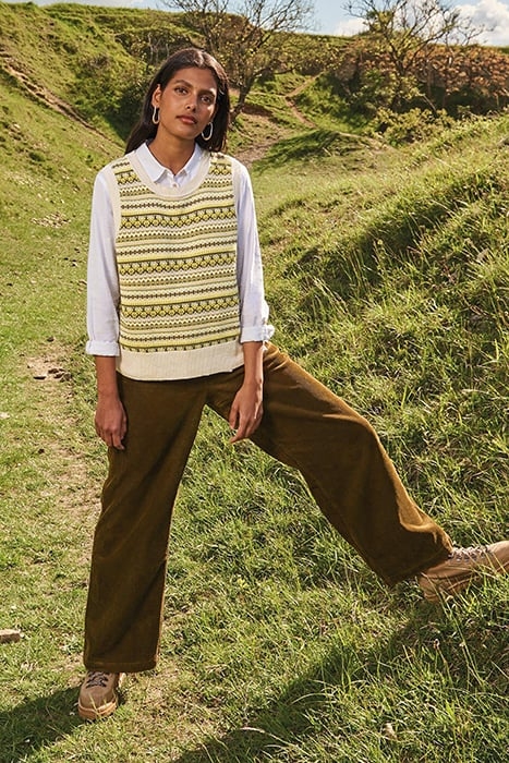 FAIRISLE STRIPE TANK CHARTREUSE MULTI 7