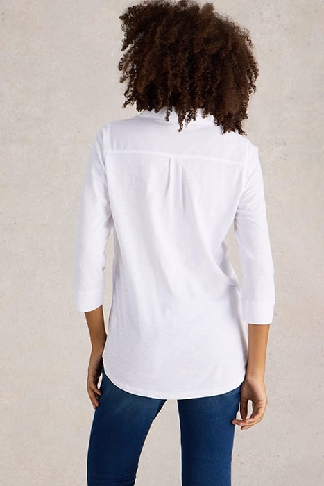 MISSY LONGLINE MIX SHIRT NATURAL WHITE 2