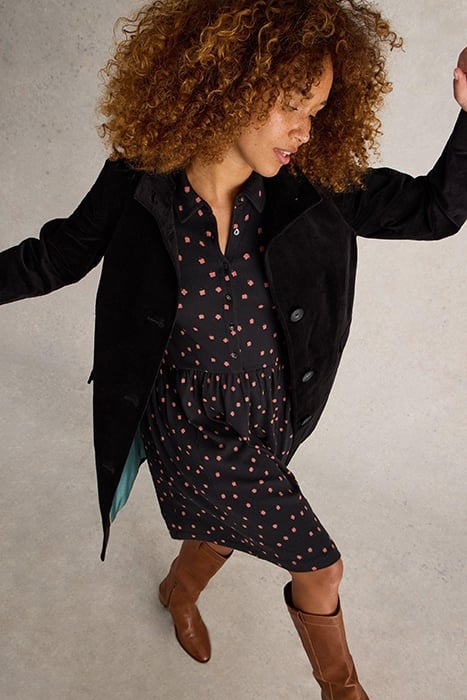 KARLA VELVET COAT PURE BLACK 5