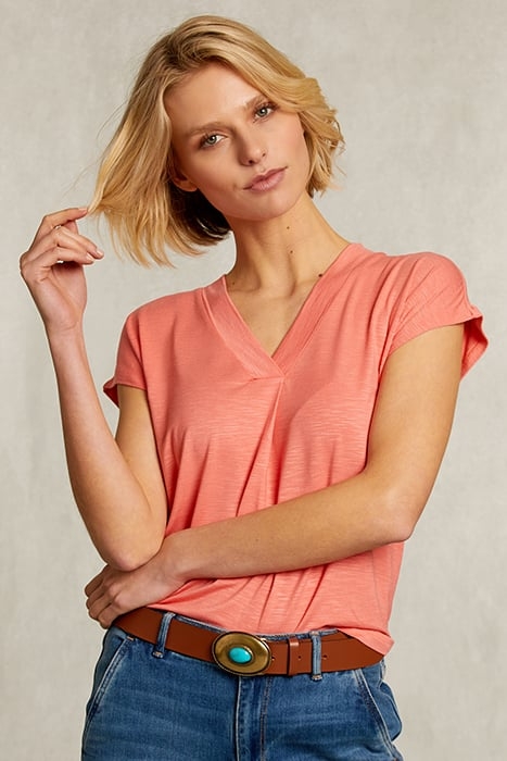 ORANGE V-NECK T-SHIRT SHORT SLEEVES ORANGE 1