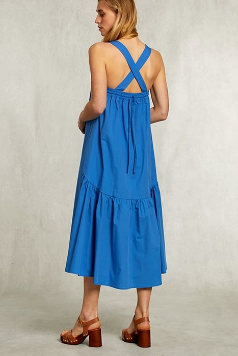 BLUE DRESS WITH CROSSED BACK BLUE 2