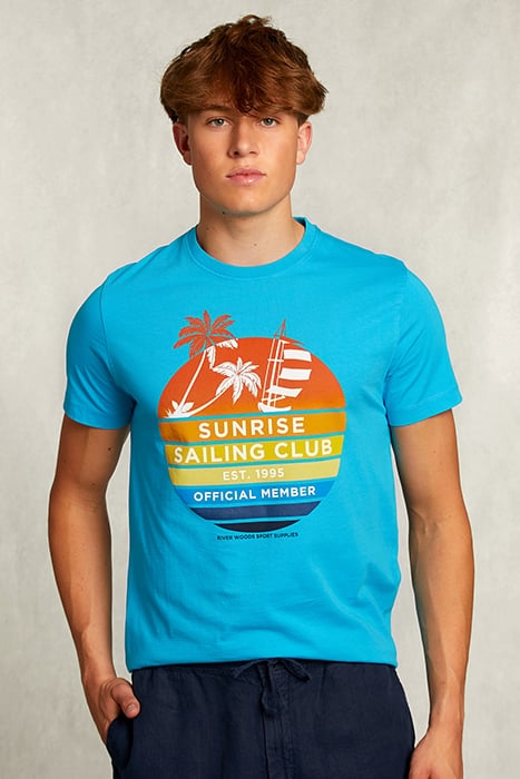 NORMAL FIT BASIC T-SHIRT IN ARUBA BLUE 1