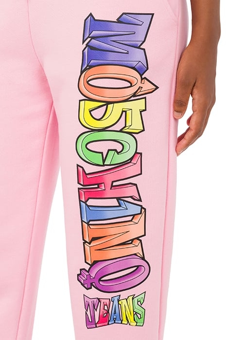 PINK COTTON PANTS WITH MULTICOLOR LOGO PINK 4