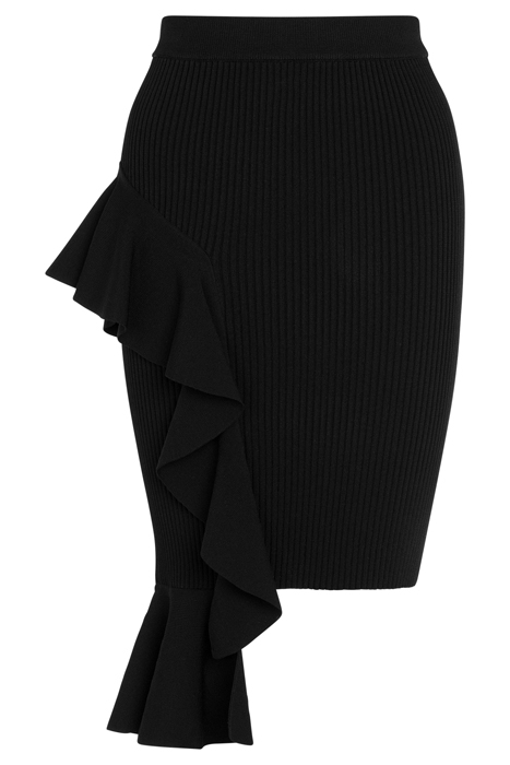 STRETCH VISCOSE SKIRT WITH RUFFLES BLACK 3