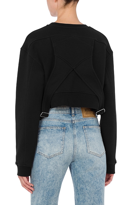 CROPPED SUSPENDERS SWEATSHIRT BLACK 2