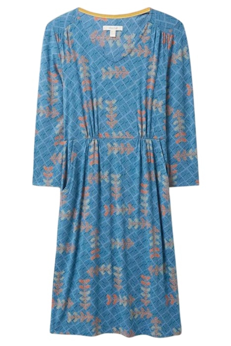 TALLIE ECO VERO JERSEY DRESS TEAL MULTI 2