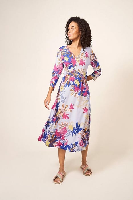 TEA MIDI JERSEY DRESS BLUE MULTI 1