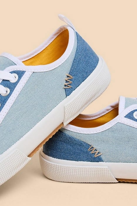 PIPPA CANVAS LACE UP TRAINER CHAMBRAY BLUE 3