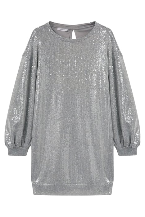 SHINY EFFECT PLUSH DRESS GREY 3