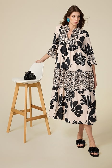 LONG COTTON DRESS WITH PATTERN NATURAL 4