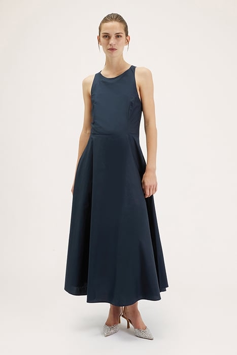 LONG DRESS WITH BACK CROSSOVER BLUE 1