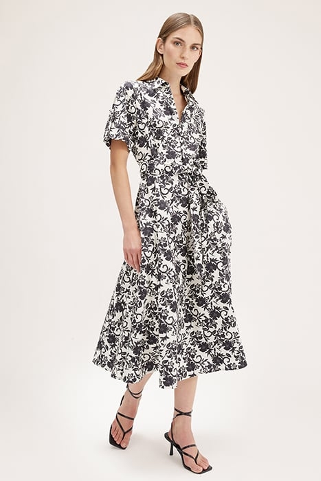 FLORAL PATTERNED CHEMISIER DRESS WHITE 4