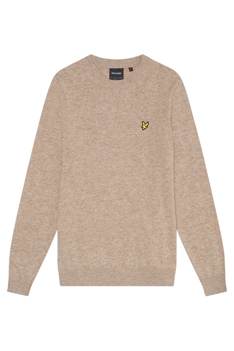 LAMBSWOOL BLEND CREW NECK JUMPER HERITAGE TAUPE MARL 4