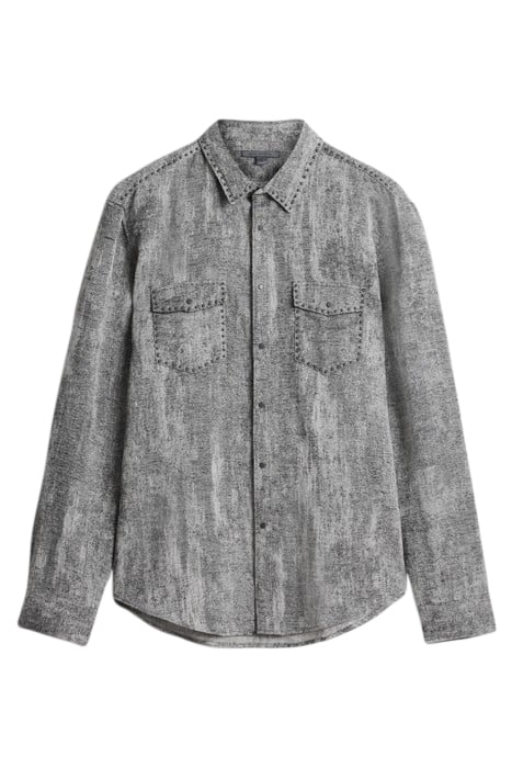 SLIM FIT STUDDED SHIRT IRON GREY 2