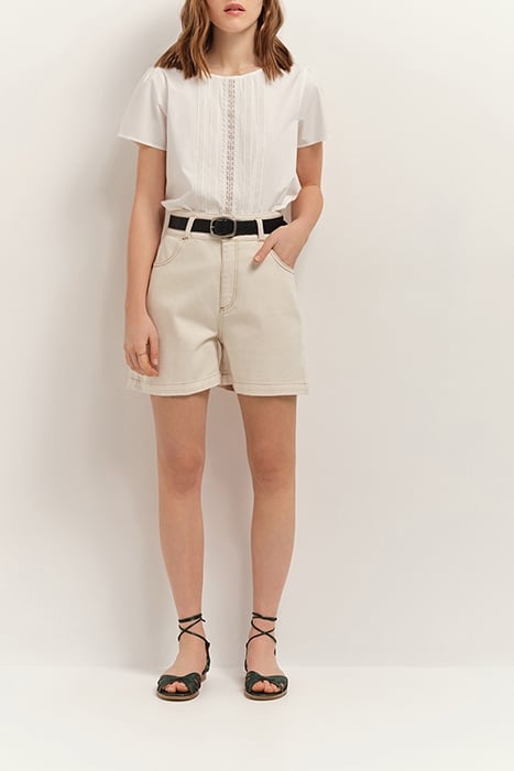 PIXIE - OFF WHITE DENIM SHORTS 1