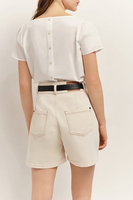 PIXIE - OFF WHITE DENIM SHORTS 2