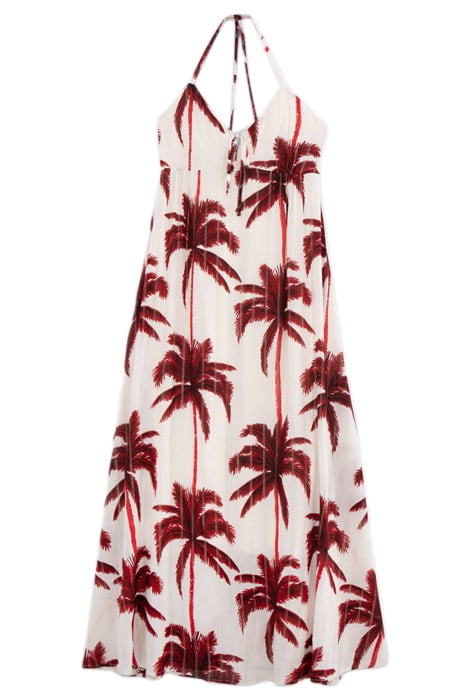 ECRU LONG DRESS WITH PALM TREE PRINT 3