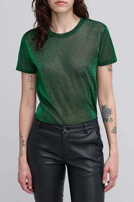 GREEN LUREX T-SHIRT WITH ANIMAL PRINT 1