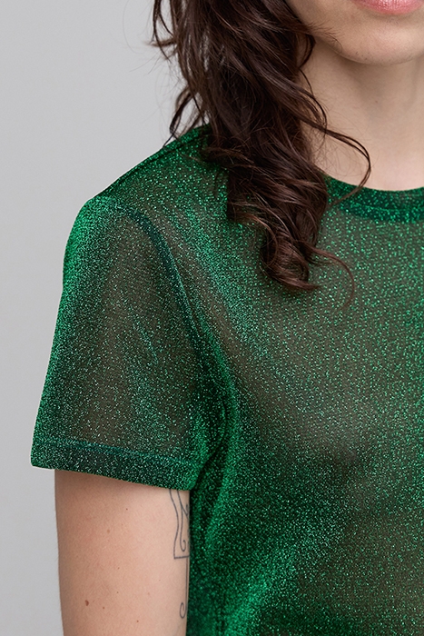 GREEN LUREX T-SHIRT WITH ANIMAL PRINT 4