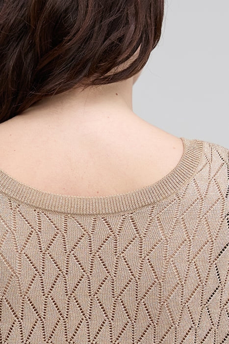 CAMEL OPENWORK T-SHIRT 5