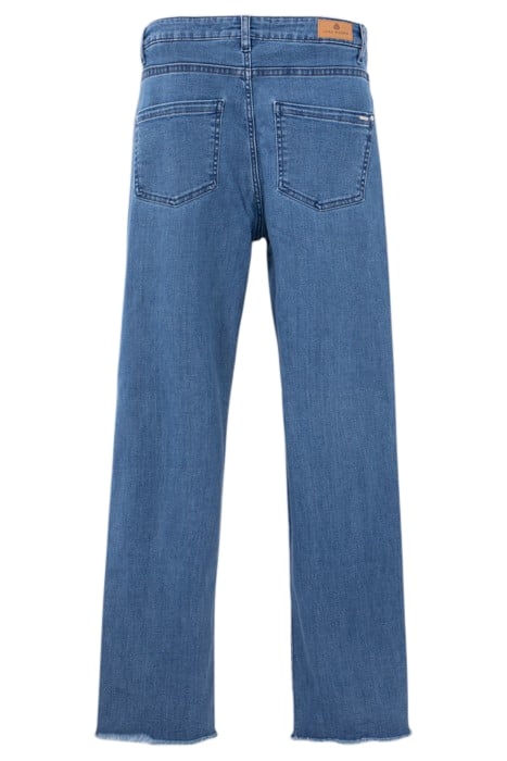 BLUE WATERLESS STRAIGHT JEANS WITH FRINGED CUFFS 2