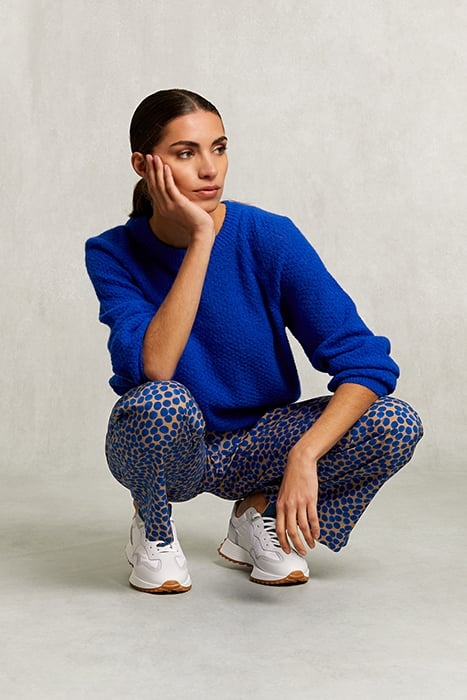 MULTI DOTTED PANTS ELASTIC WAIST BLUE 4