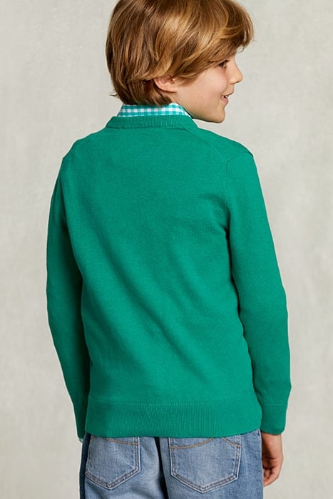 NORMAL FIT BASIC V-NECK PULLOVER GREEN TWIST MIX GREEN 2