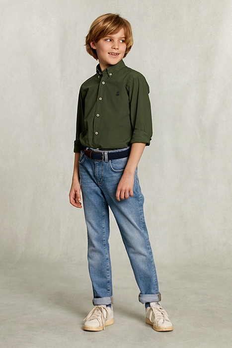 CUSTOM FIT POPLIN SHIRT TEA KHAKI 3